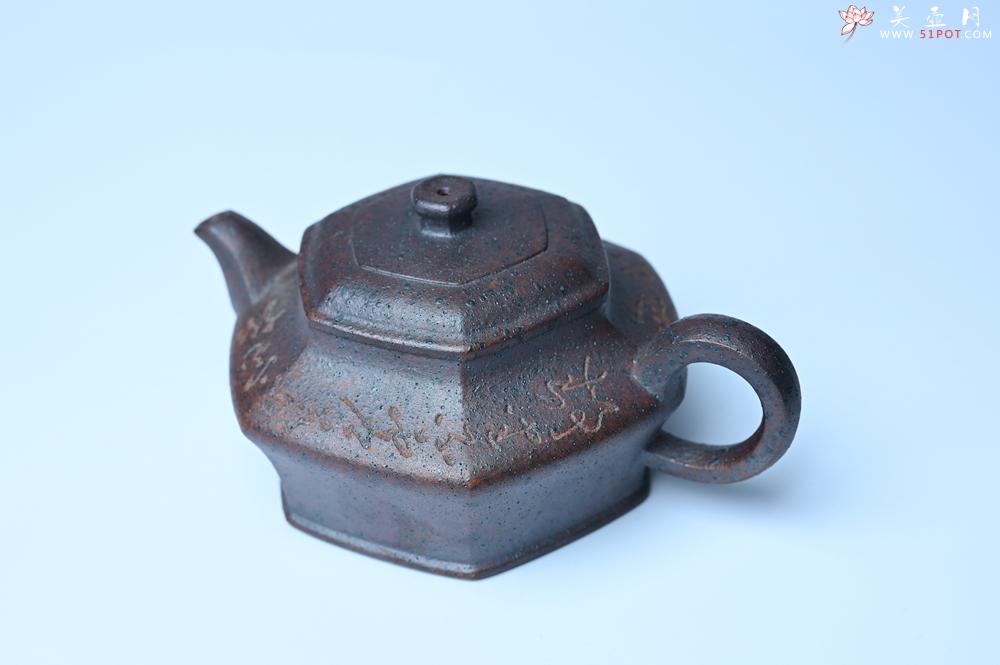 紫砂壶图片：美壶特惠 柴烧六方虚扁紫砂壶 茶人醉爱 - 紫砂壶之家紫砂壶网